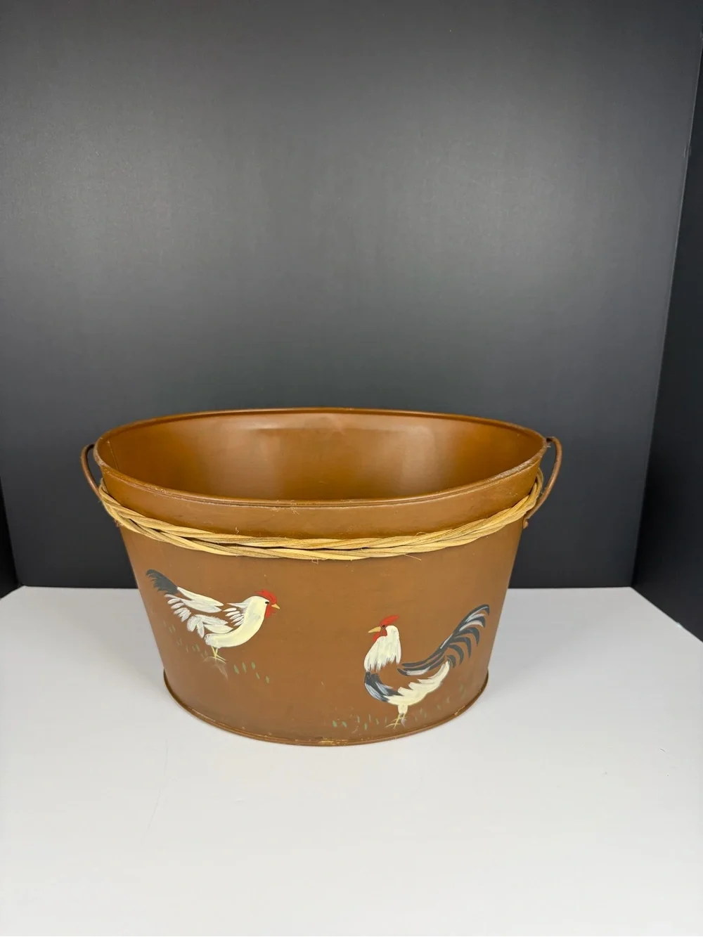 Vintage Y2K Hobby Lobby 3pc Rooster Toleware Decor Set